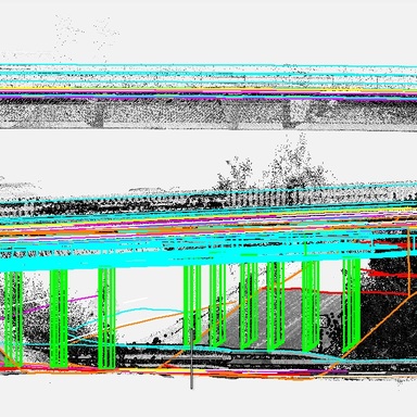 Profile view of 3D Vectorization of bridge