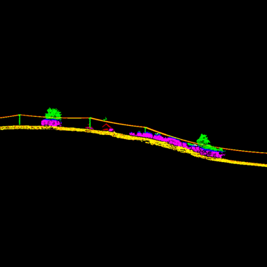 Profile view of Transmission line LiDAR data