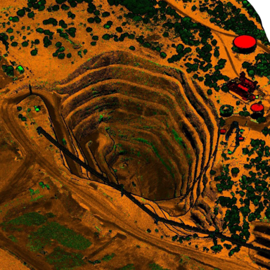 Isometric view of LiDAR data